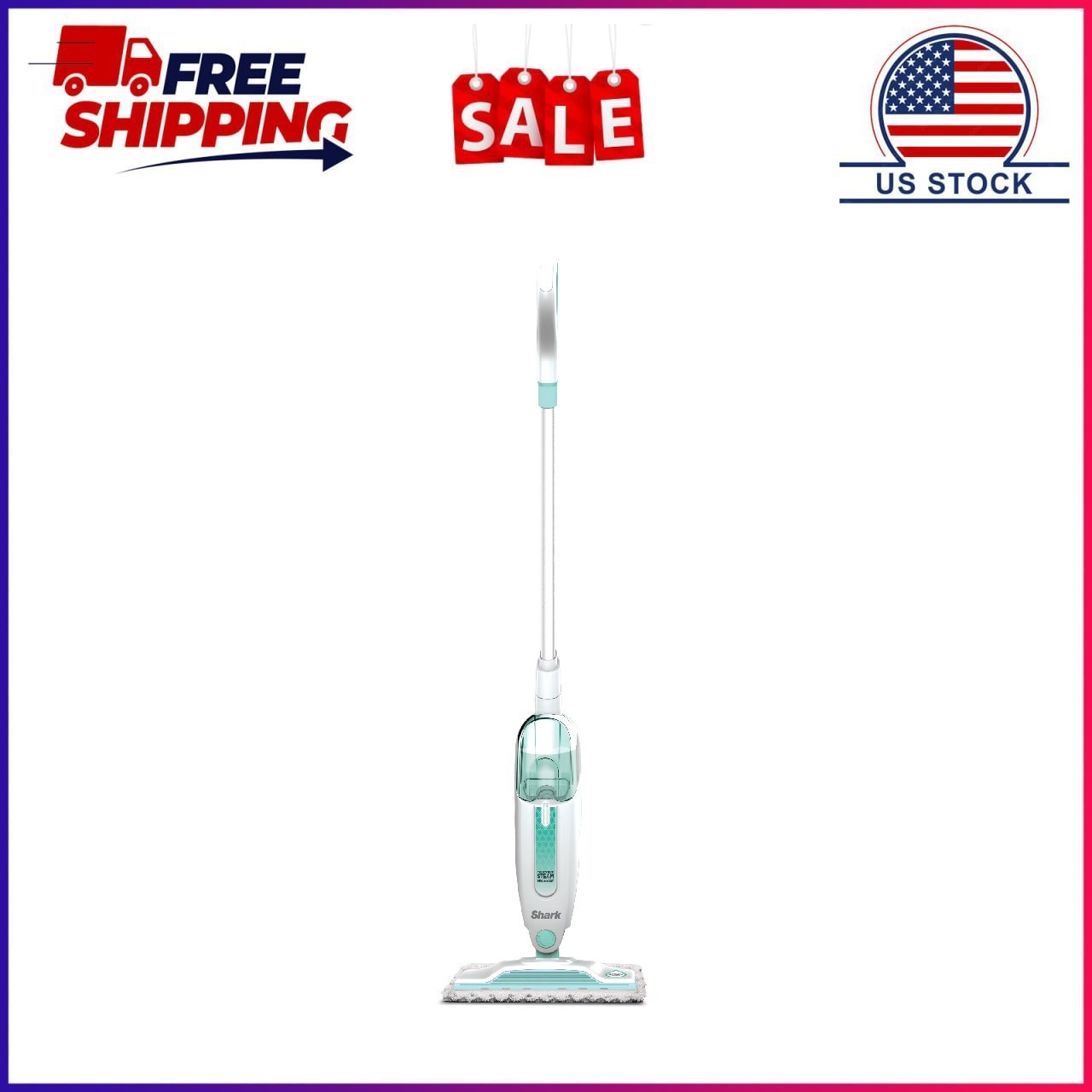 Shark Steam Mop, Corded, Chemical-Free Sanitization, XL Removable Water Tank, Li