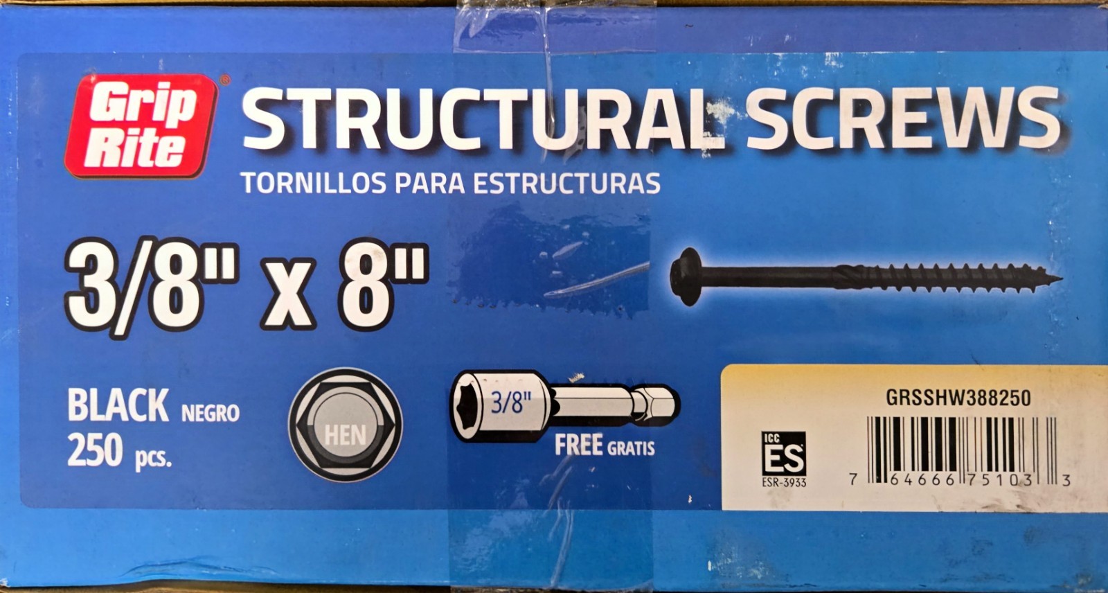 Grip-Rite Grip Rite Structural Screws Black - 3/8 Grip-Rite Grip Rite Structural Screws Black - 3/8