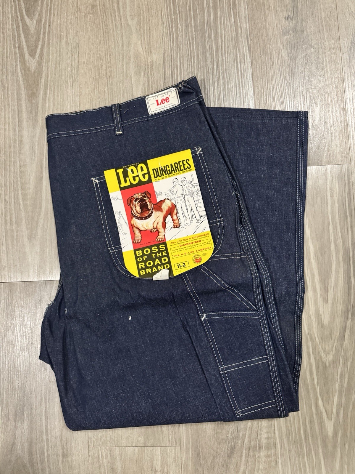 Vtg 60s 70s Lee 11-Z Boss Of The Road Denim Carpenter Jeans NOS Deadstock 44x29 Vtg 60s 70s Lee 11-Z Boss Of The Road Denim Carpenter Jeans NOS Deadstock 44x29