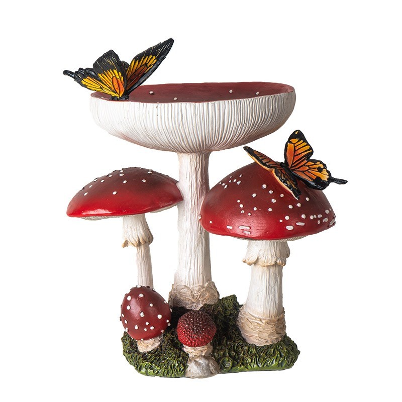 PT Pacific Trading Toadstool Mushrooms with Butterflies Decoration