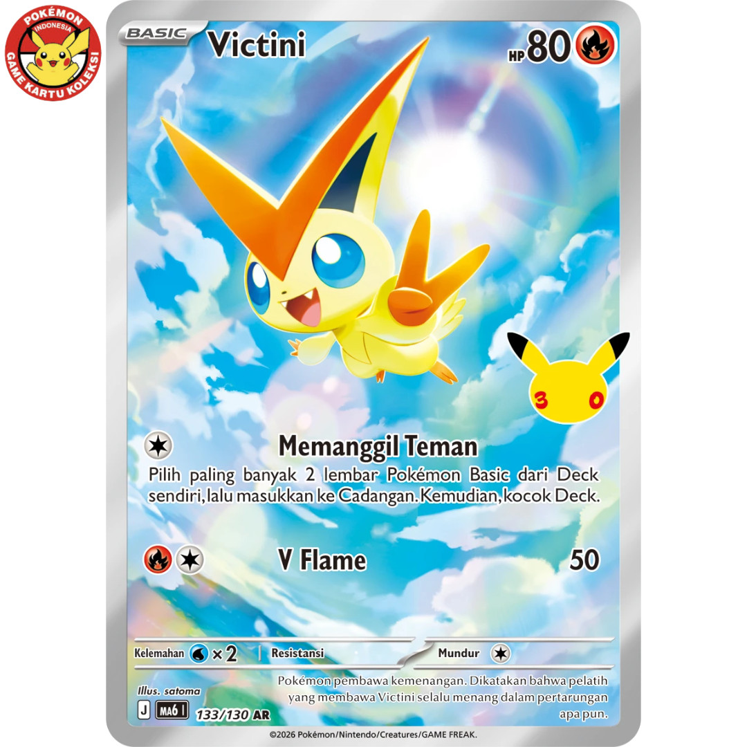 Victini MA6 133/130 AR IR 30th Anniversary Pokemon TCG Indonesia