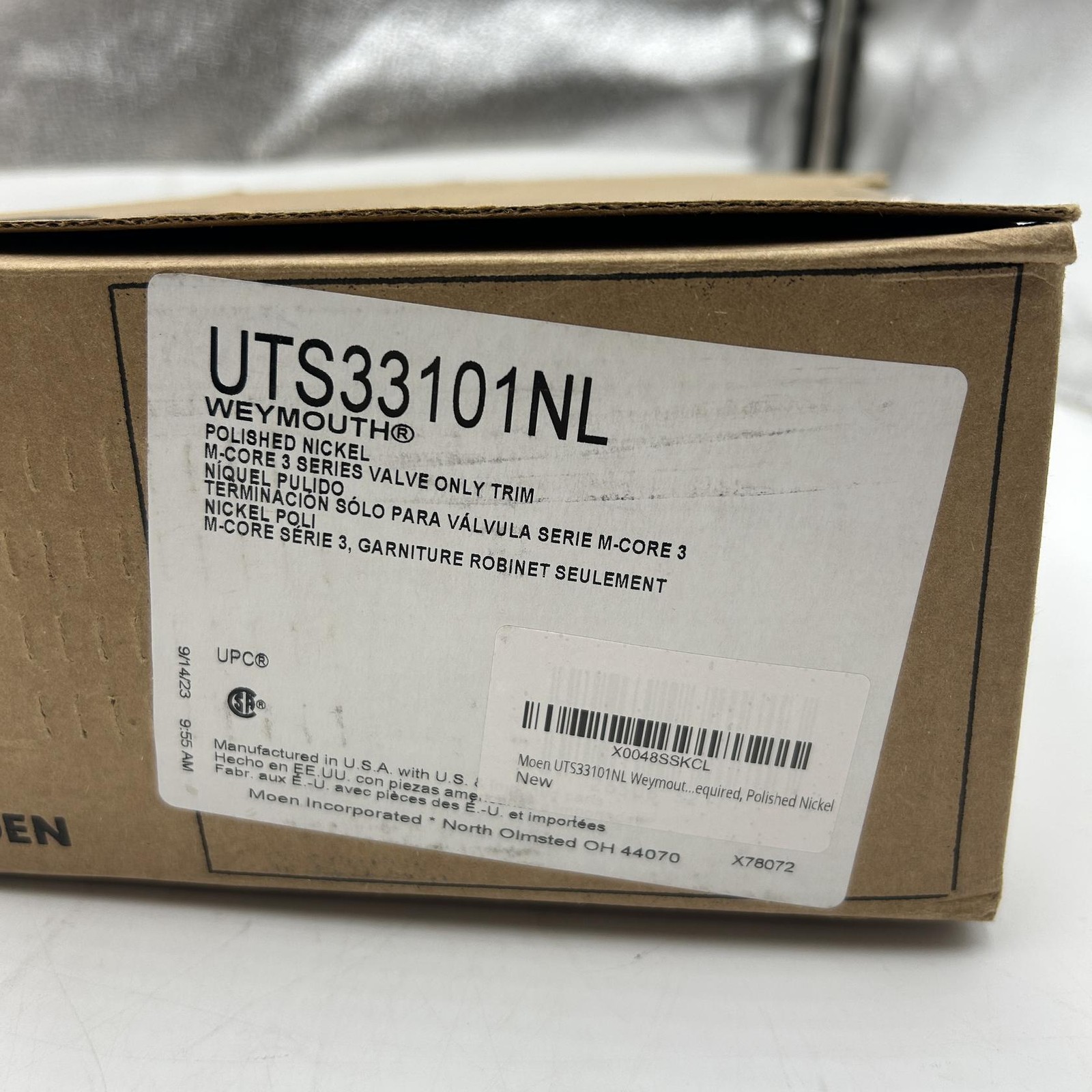 Moen UTS33101NL Weymouth M CORE 1-Handle Valve Trim Kit 3 Series Polished Nickel Moen UTS33101NL Weymouth M CORE 1-Handle Valve Trim Kit 3 Series Polished Nickel