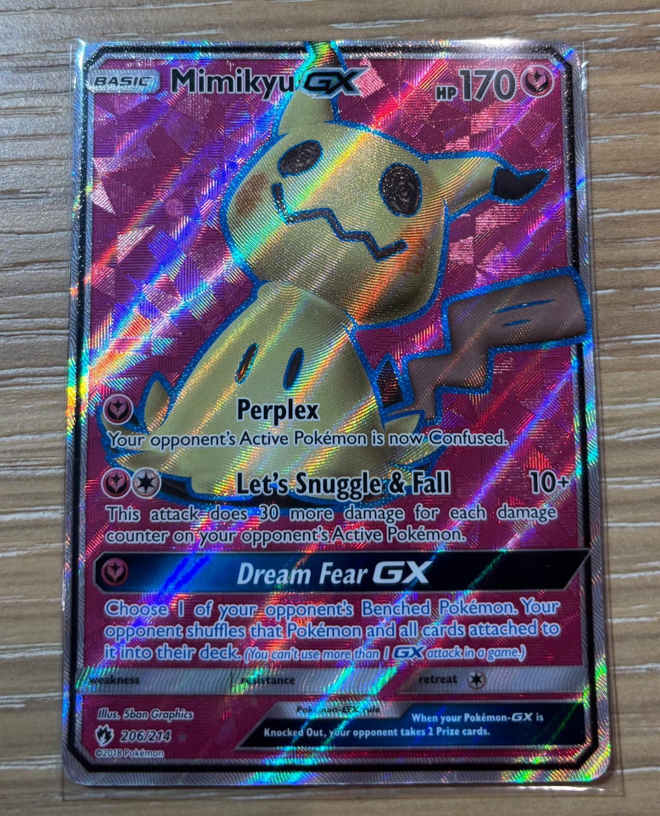 Mimikyu GX (Full Art) 206/214 Sm-Lost Thunder Holo Mimikyu GX (Full Art) 206/214 Sm-Lost Thunder Holo