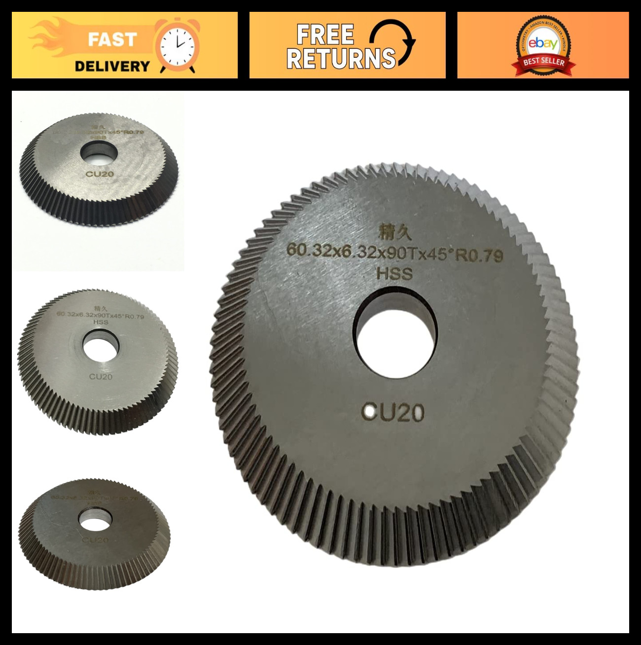 HSS CU20 Key Cutter for Ilco 020, 024A, 024B, 040HD, Curtis 2100, 2200 Machines
