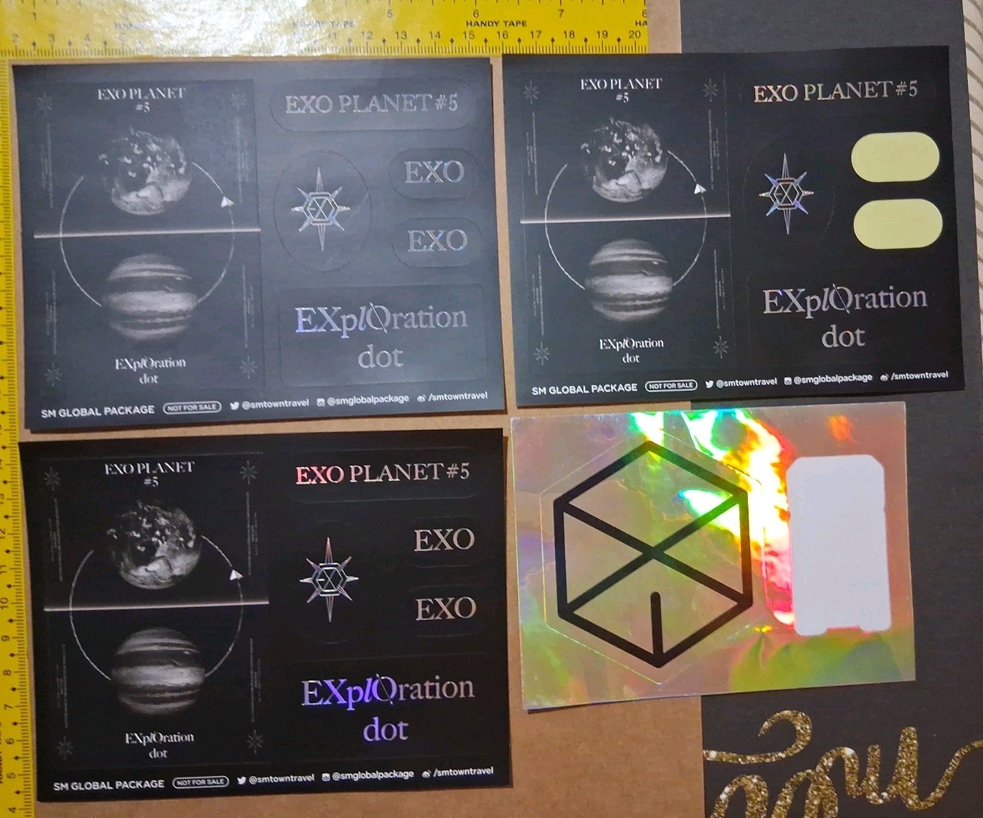 lot of 3 EXO Planet #5 SM Global Package exclusive sticker sheets lot of 3 EXO Planet #5 SM Global Package exclusive sticker sheets