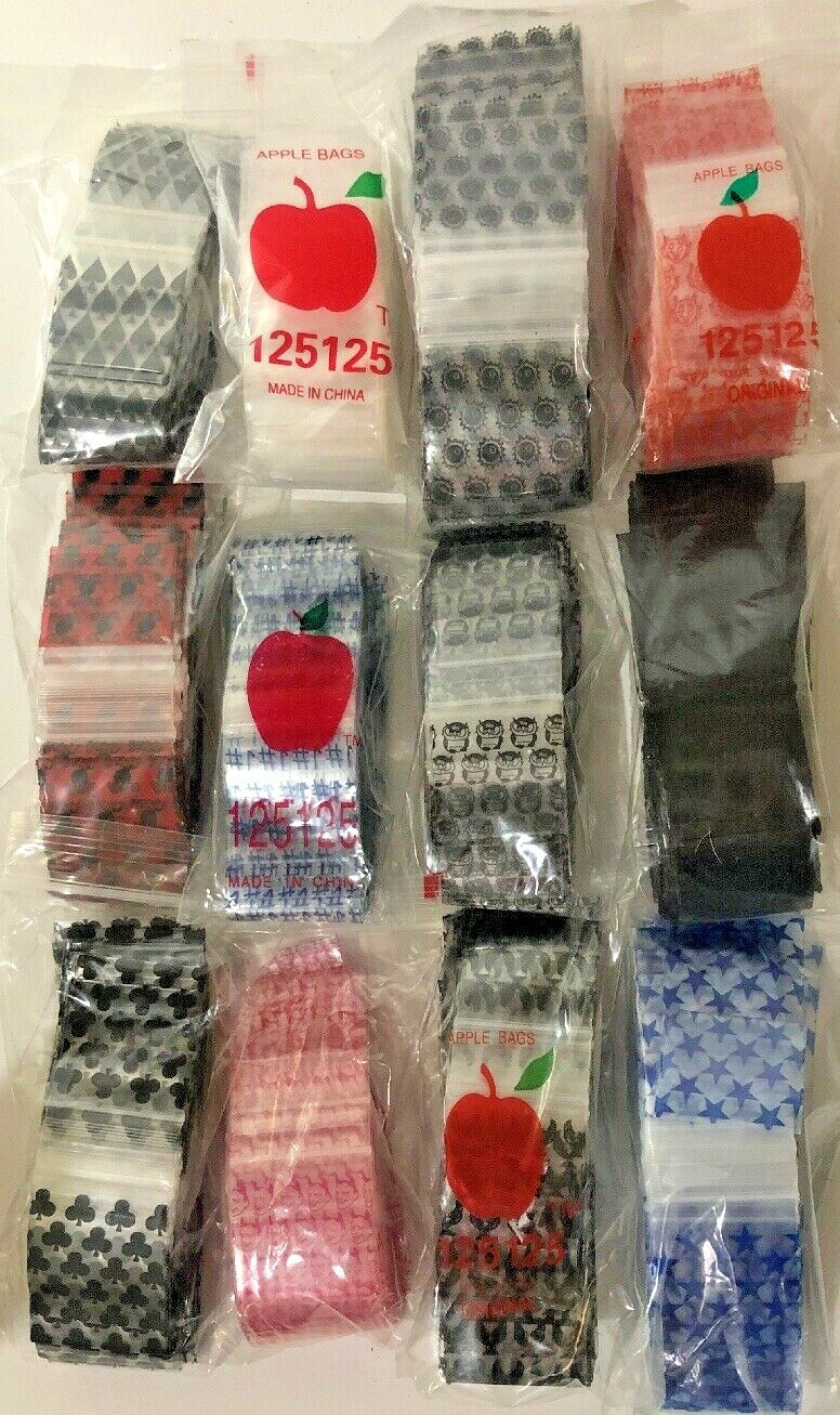 Apple Baggies #125125 (1,200) ASSORTED DESIGNS (12 Packs With 100 In Each Pack)