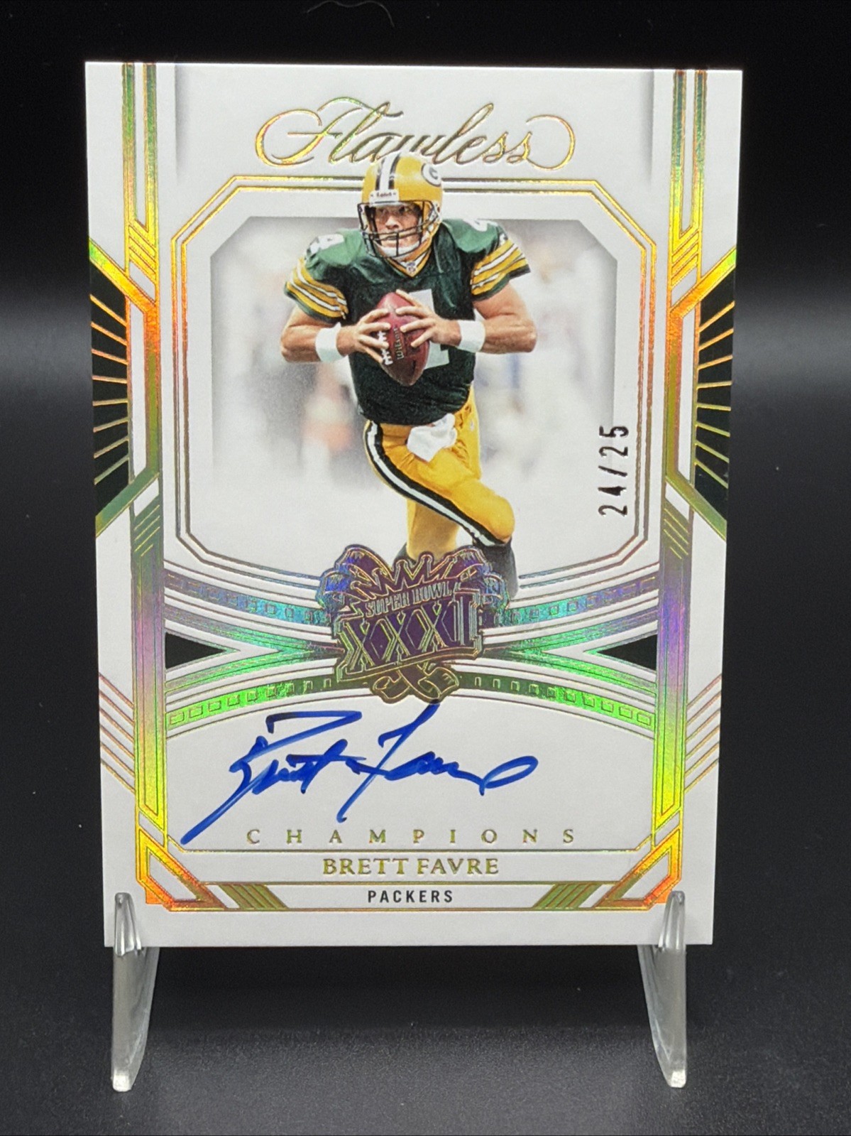 2023 Flawless Champions Super Bowl XXXI Gold Brett Favre /25 Auto Packers