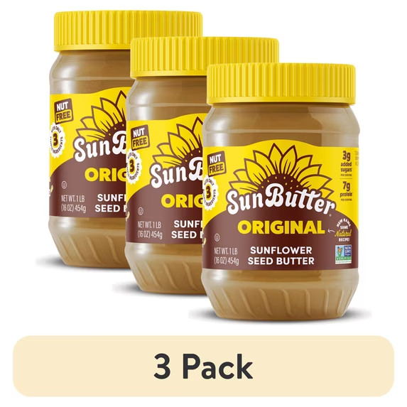(3 pack) SunButter Original Sunflower Seed Butter 16 oz Jar (3 pack) SunButter Original Sunflower Seed Butter 16 oz Jar