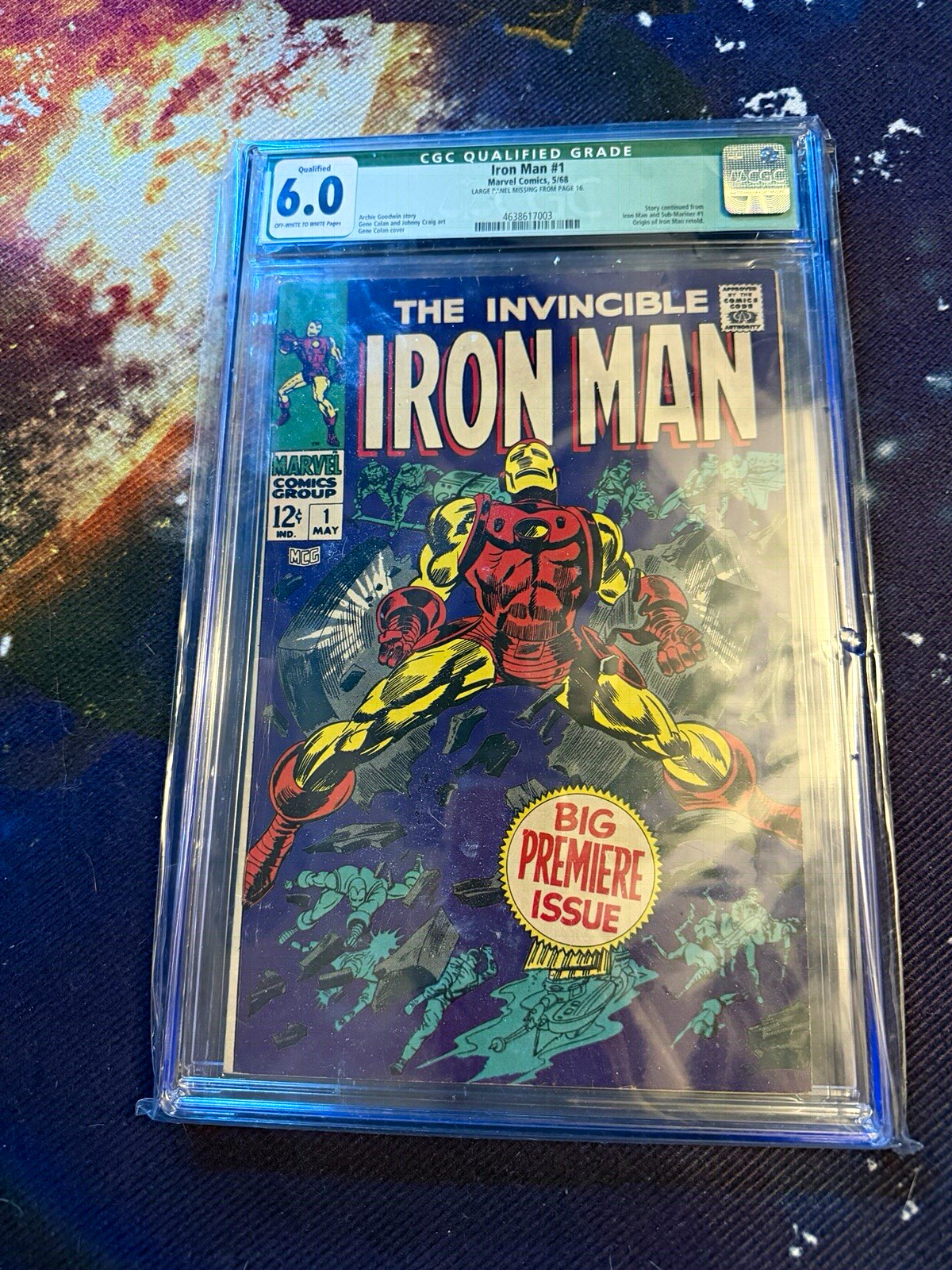 Marvel The Invincible Iron Man #1 (1968) CGC 6.0 Qualified Sub-Mariner Marvel The Invincible Iron Man #1 (1968) CGC 6.0 Qualified Sub-Mariner