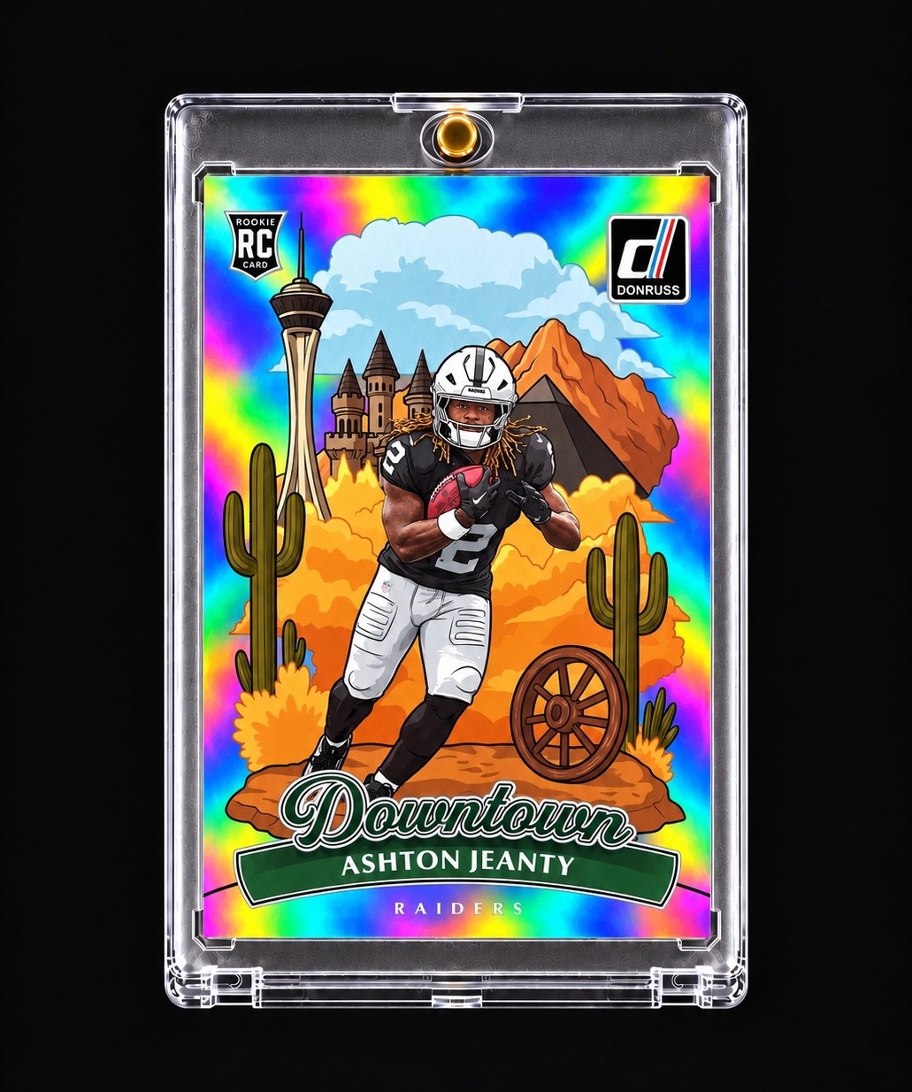 ASHTON JEANTY ROOKIE DOWNTOWN 2025 DONRUSS TRUE DOWNTOWN RARE Jumbo RC RAIDERS