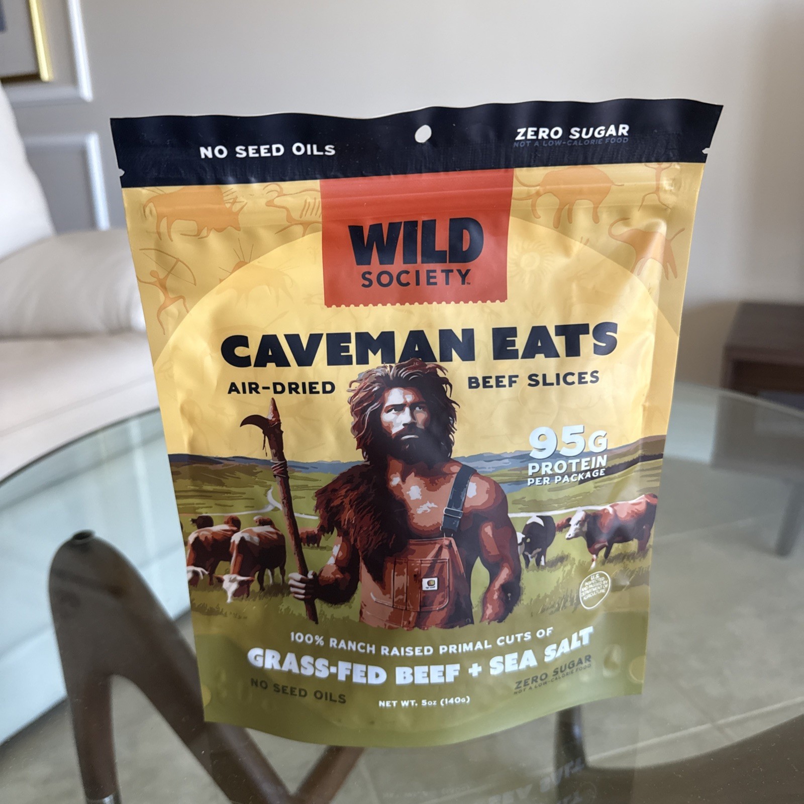 Wild Society - Caveman Eats Air-Dried Beef Slices Jerky Keto Paleo 5 oz Wild Society - Caveman Eats Air-Dried Beef Slices Jerky Keto Paleo 5 oz