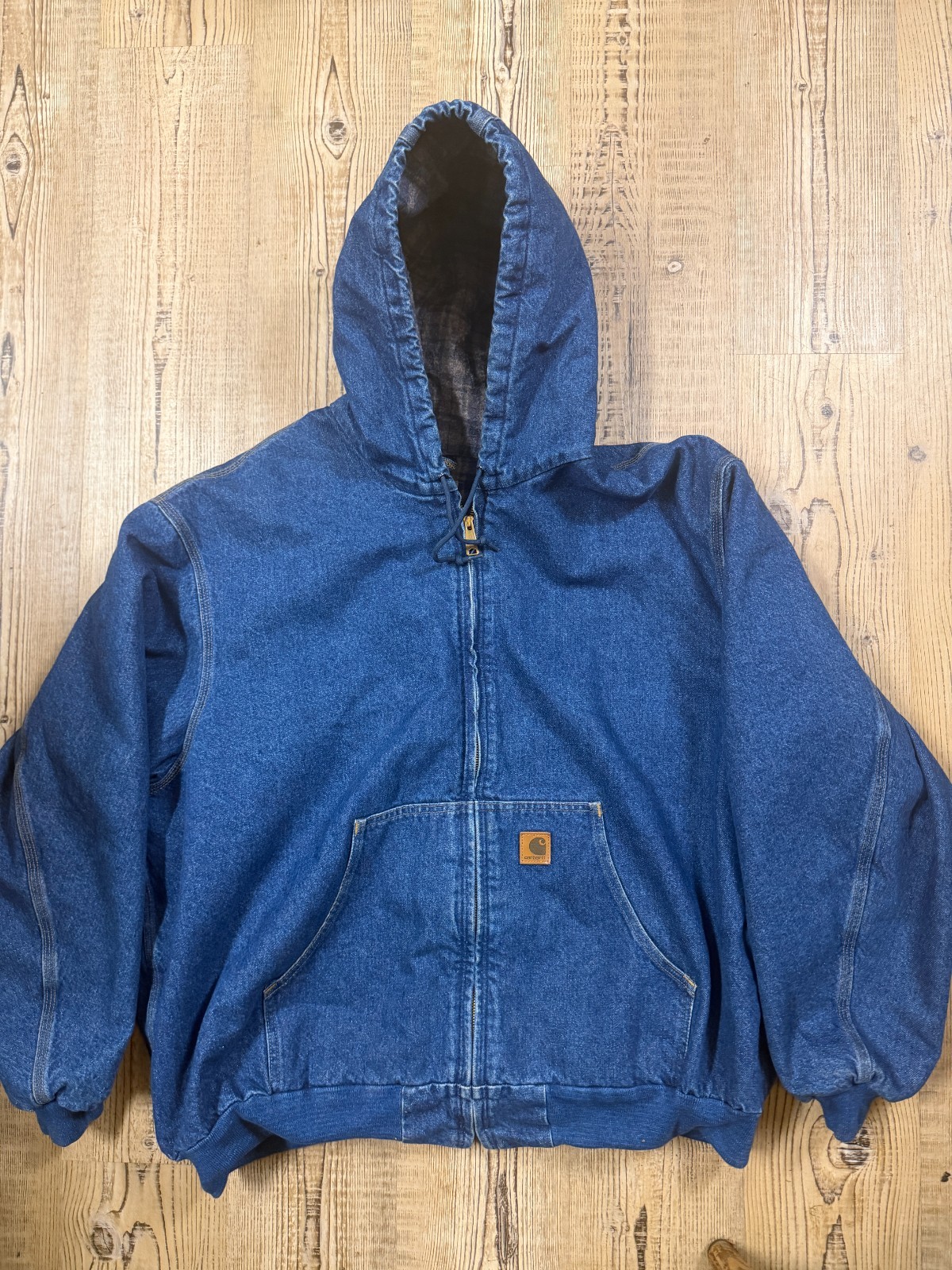 Vintage Carhartt Jacket Mens 4XL Blue Denim Blanket Lined Active Asap J139 DST