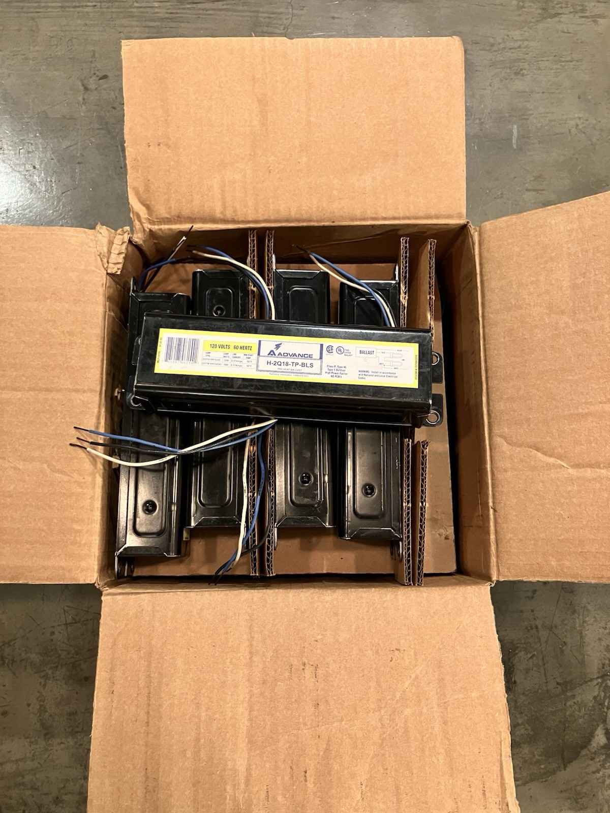 Box Of 10 NOS Pre-Heat Ballasts ADVANCE H-2Q18-TP-BLS 120 V