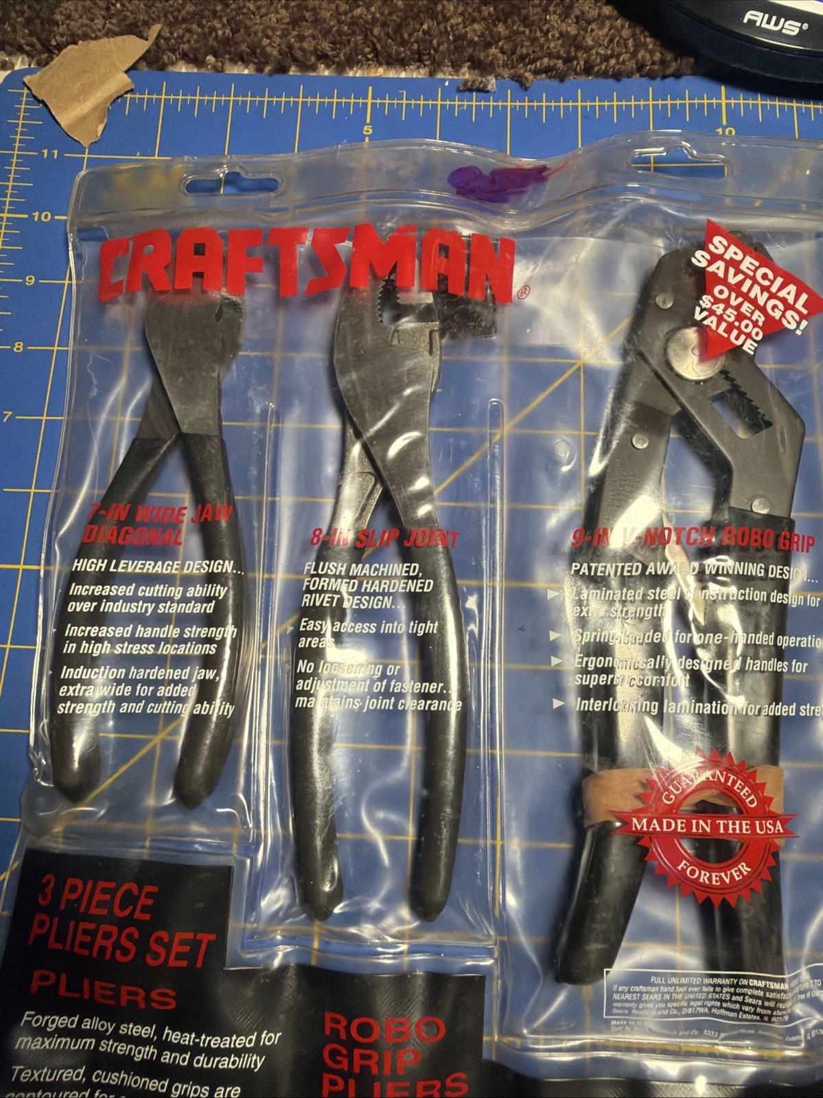 Sears Craftsman USA Nos Special 3pc Plier Set USA Made Sears Craftsman USA Nos Special 3pc Plier Set USA Made