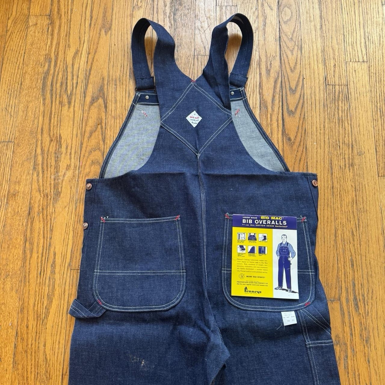 1970s Big Mac Sears NOS Union Made Sanforized Denim Bib Overalls 38x30 1970s Big Mac Sears NOS Union Made Sanforized Denim Bib Overalls 38x30