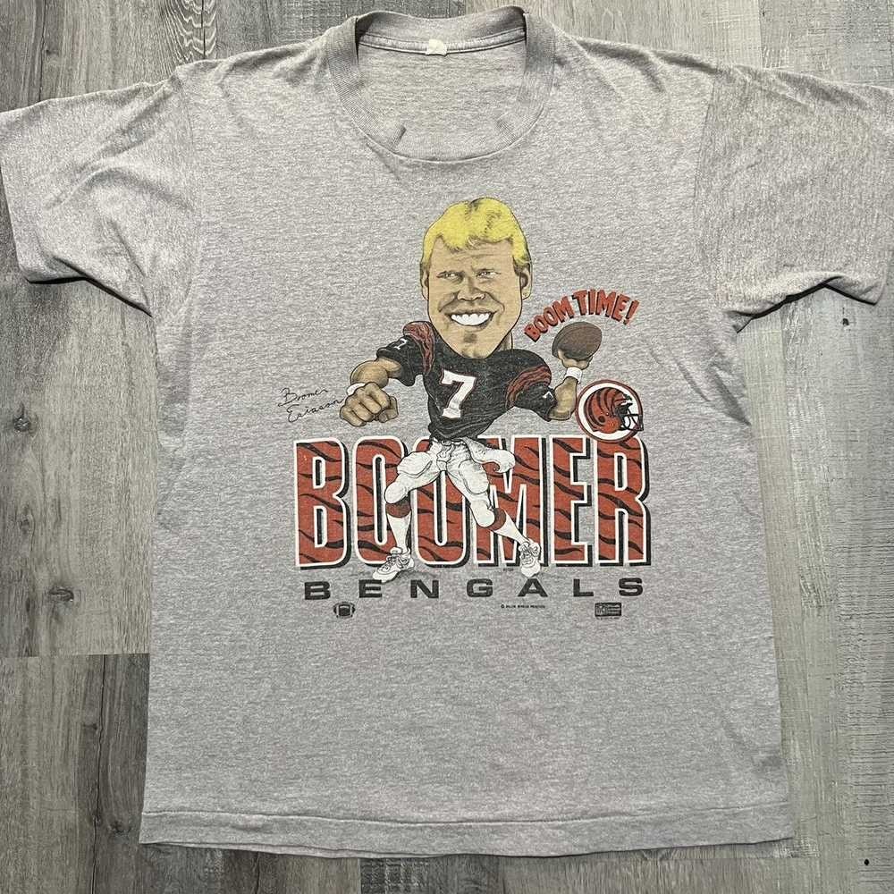 NFL × Vintage Boomer Esiason 1980s Bengals Grey Caricature shirt VK15144
