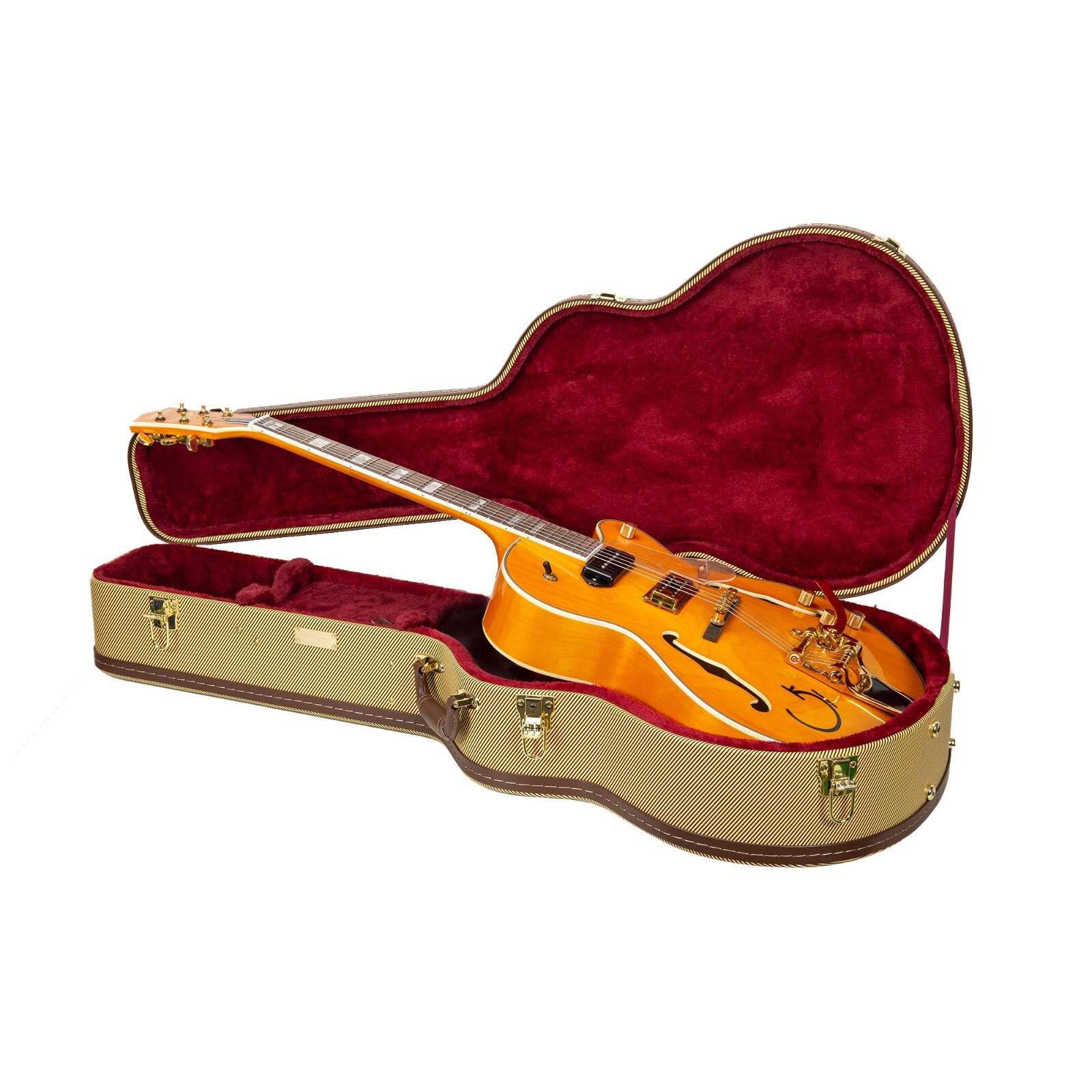Crossrock For ES-125 Hollowbody Archtop Jazz Guitar with 16″ Lower Bout-Tweed