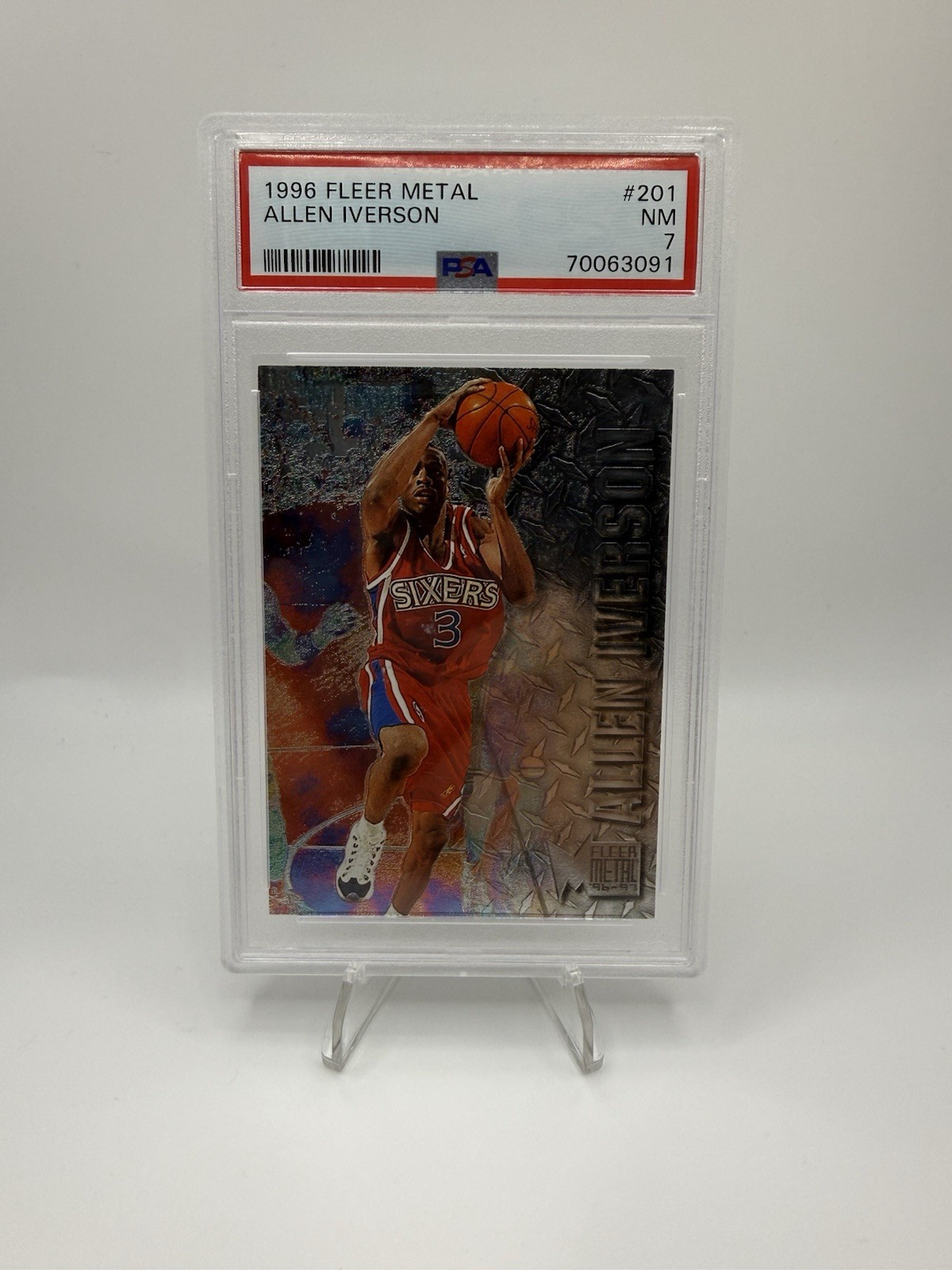 1996-97 Fleer Metal - Allen Iverson #201 (RC) PSA 7 1996-97 Fleer Metal - Allen Iverson #201 (RC) PSA 7