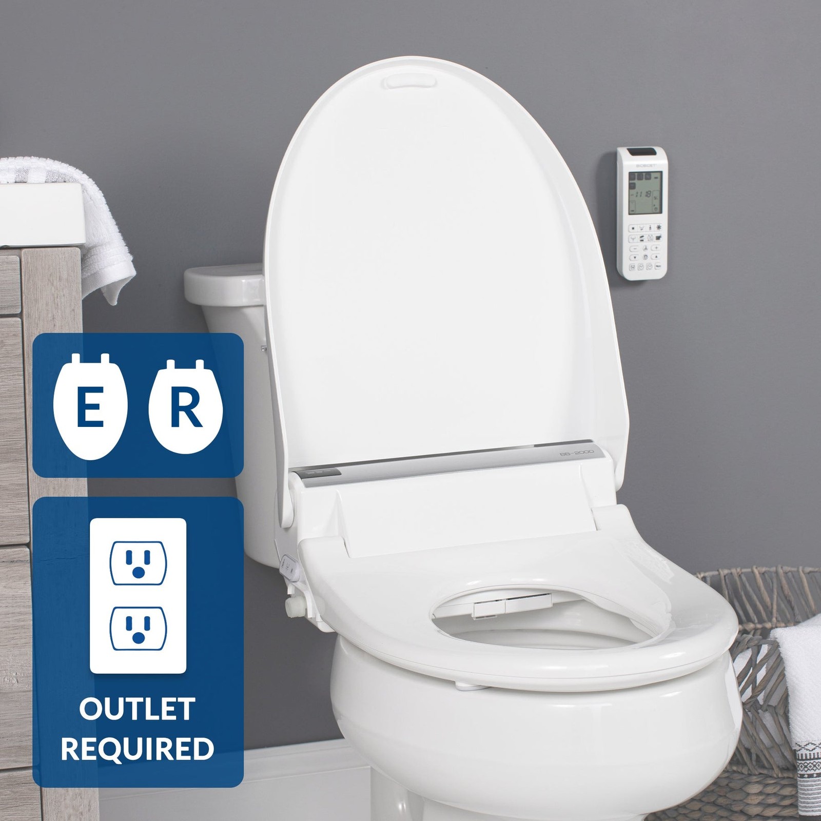 Bio Bidet Bliss BB-2000 Elongated White Smart Bidet Toilet Seat with Remote Bio Bidet Bliss BB-2000 Elongated White Smart Bidet Toilet Seat with Remote