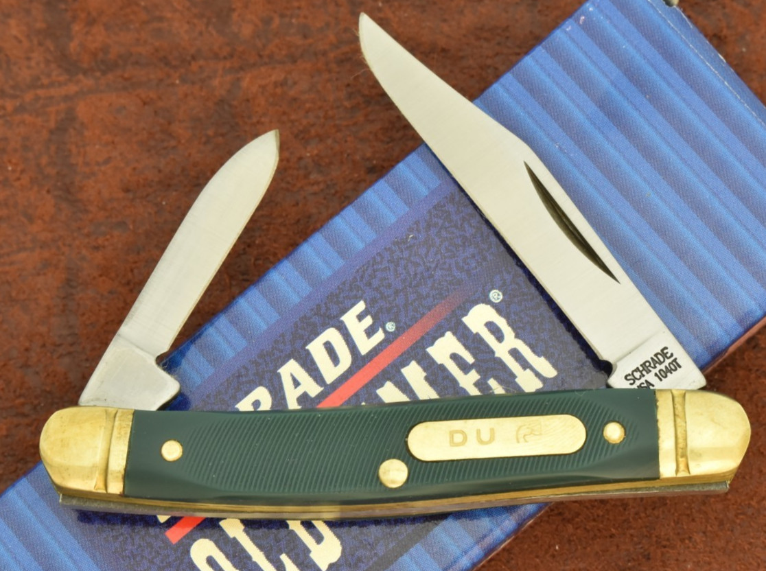 VINTAGE NOS SCHRADE USA SAWCUT DELRIN OLD TIMER PEN KNIFE 104OT DUCKS UNLIMITED