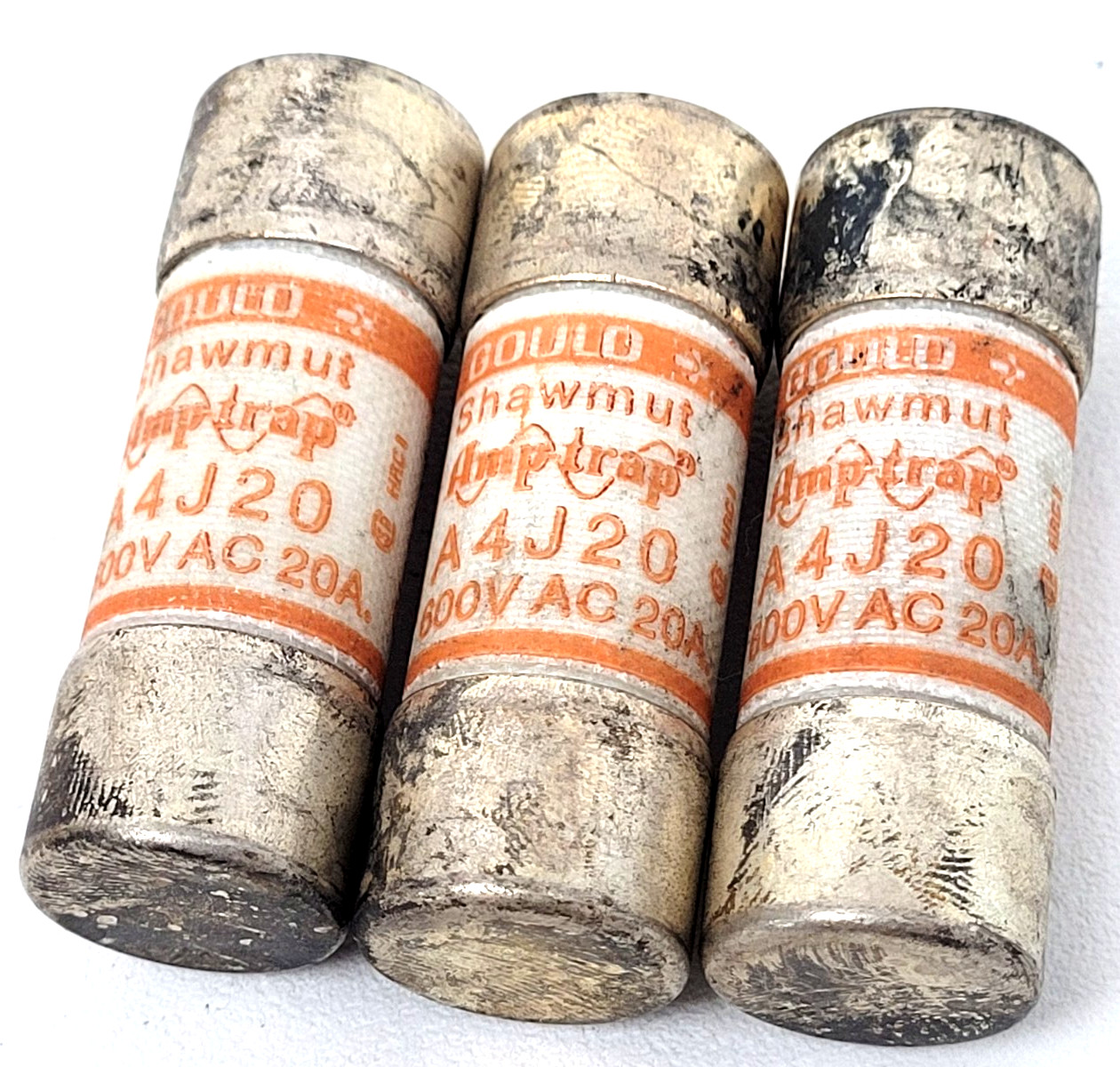 Lot of 3 - A4J20 Gould 20 Amp Fuse Class J - Next Day Option Lot of 3 - A4J20 Gould 20 Amp Fuse Class J - Next Day Option