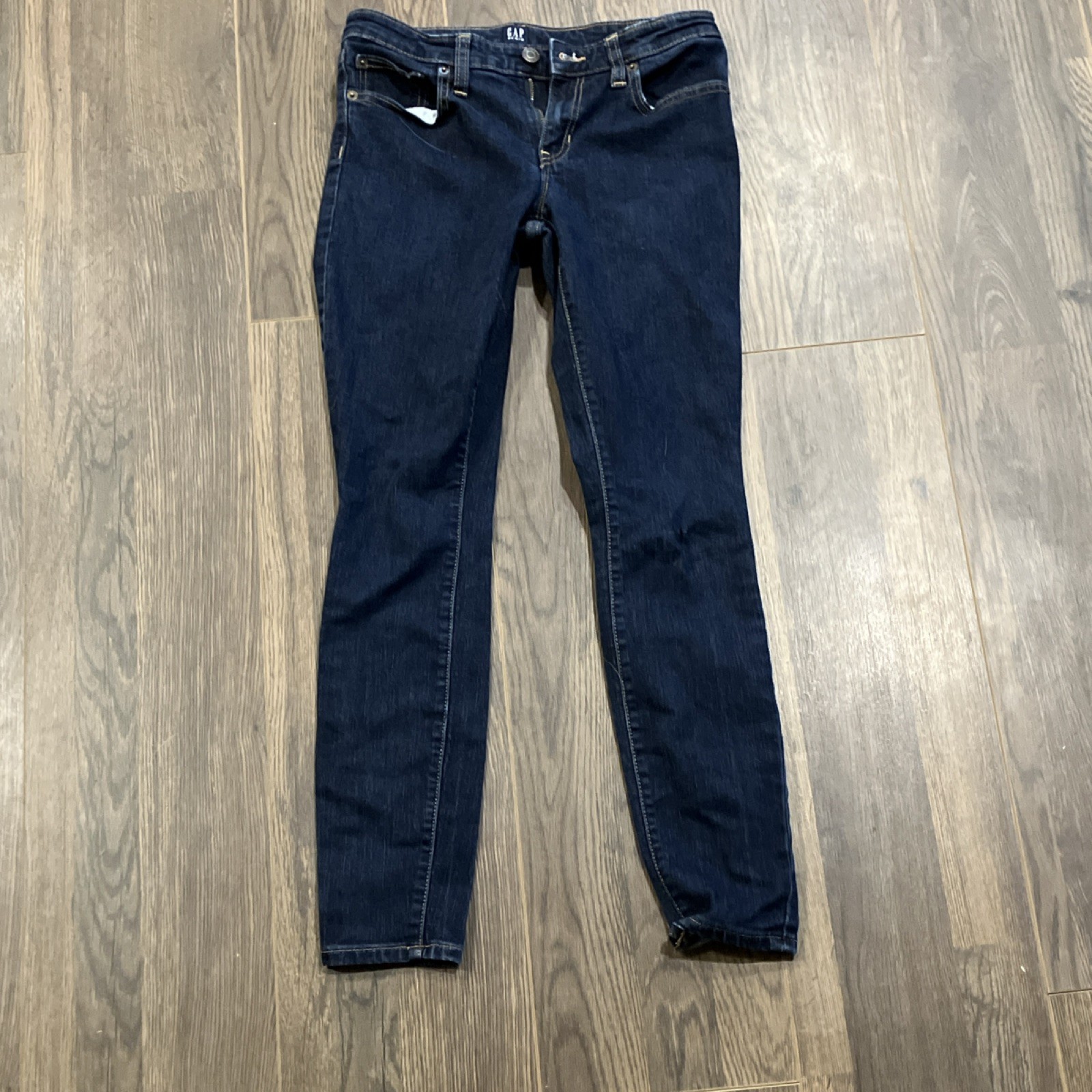 GAP Women’s Mid Rise Skinny Jeans Blue Dark Wash Stretch 5-Pocket Logo