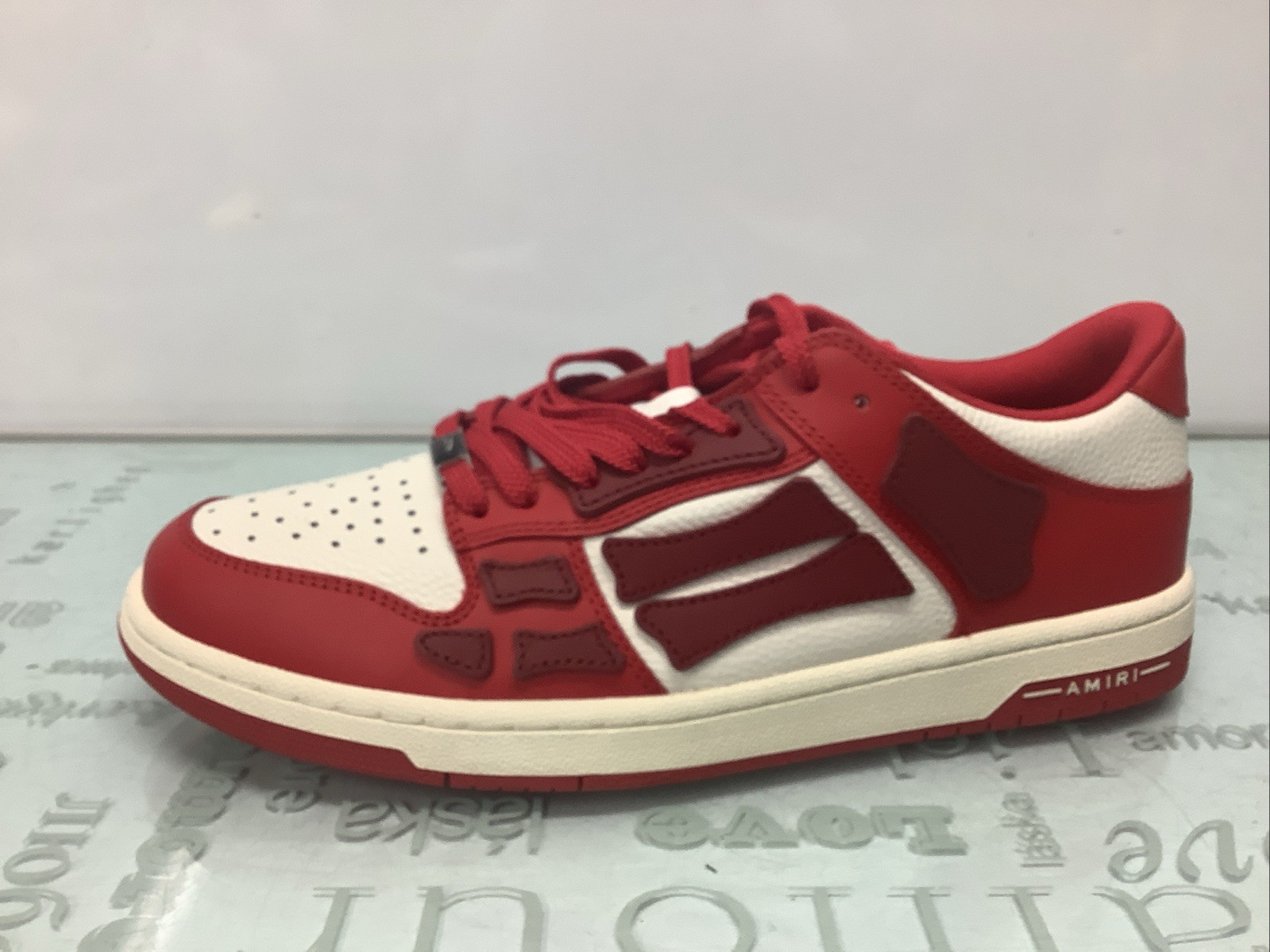 AMIRI Pacific Bones Red/White Low Top Lace-Up Athletic Sneakers Men’s Size 43.