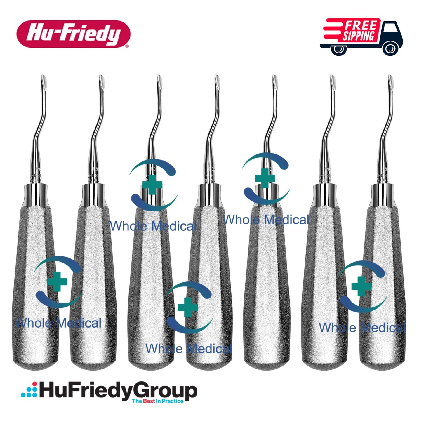 7 Pcs Hu-Friedy E92 Single End Surgical Serrated Elevator #510 Handle 7 Pcs Hu-Friedy E92 Single End Surgical Serrated Elevator #510 Handle
