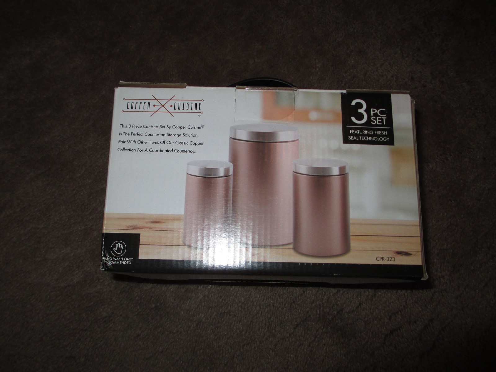 New Gourmet Edge Stainless Steel 3pc Canister Set w/Lids Stainless steel and tin