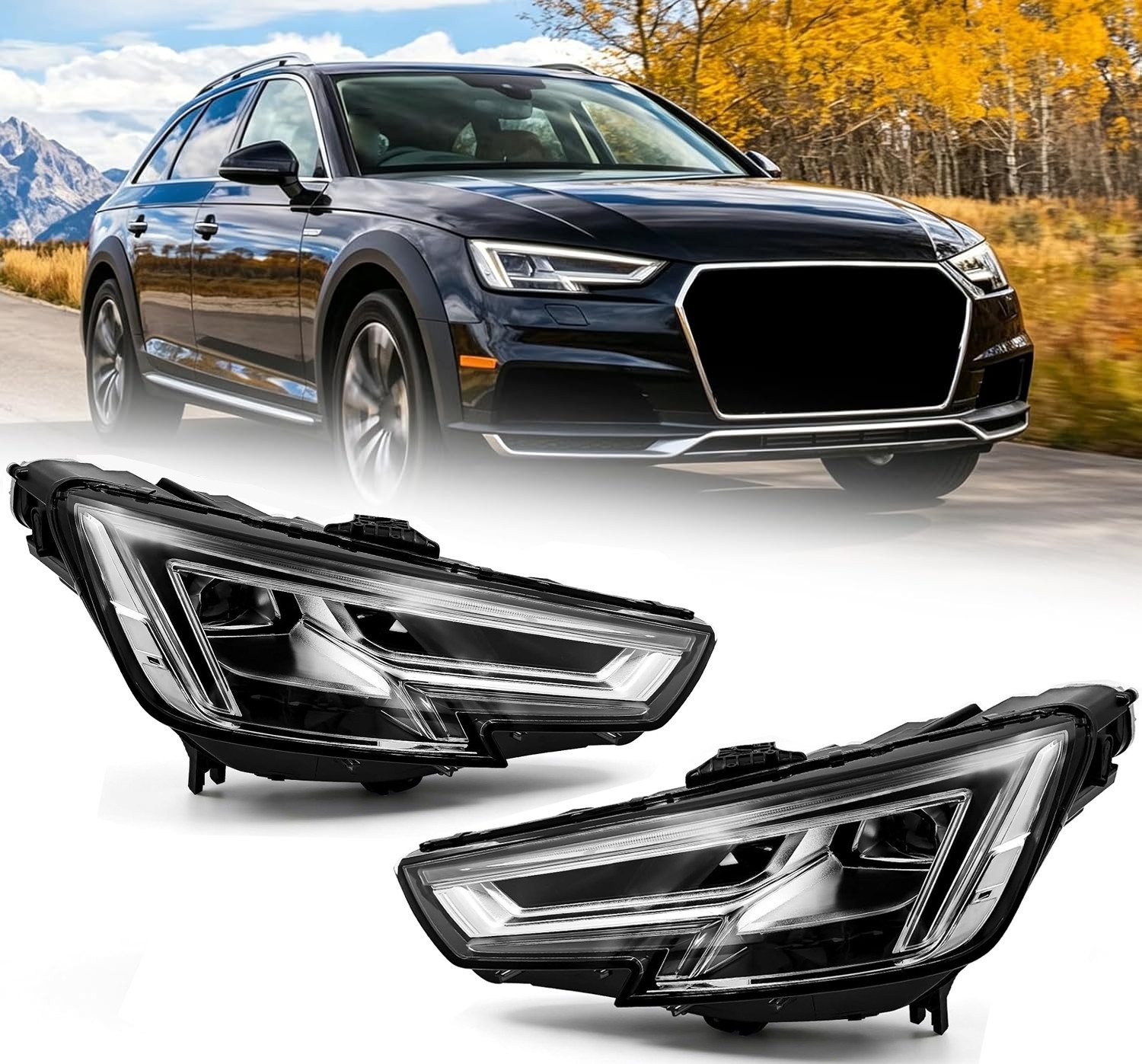 For 2017-2019 Audi A4 S4 Full LED Headlights Passenger/Diver LH/RH Side New For 2017-2019 Audi A4 S4 Full LED Headlights Passenger/Diver LH/RH Side New