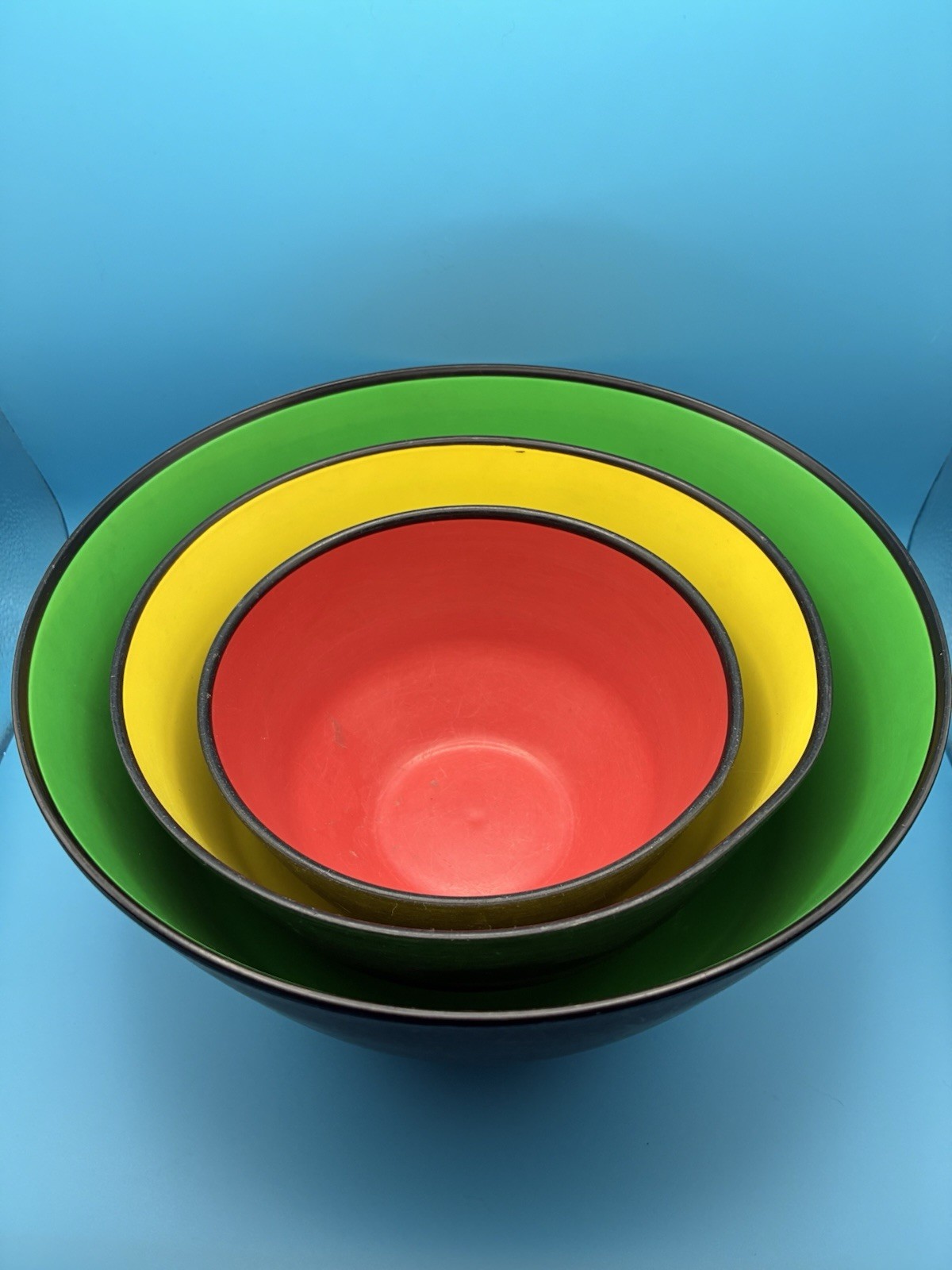 Vintage MCM trio Nesting plastic bowls made in Sweden