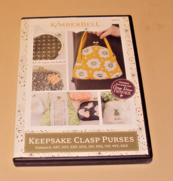 Kimberbell Machine Embroidery Keepsake Clasp Purses KD578 Rare HTF Kimberbell Machine Embroidery Keepsake Clasp Purses KD578 Rare HTF