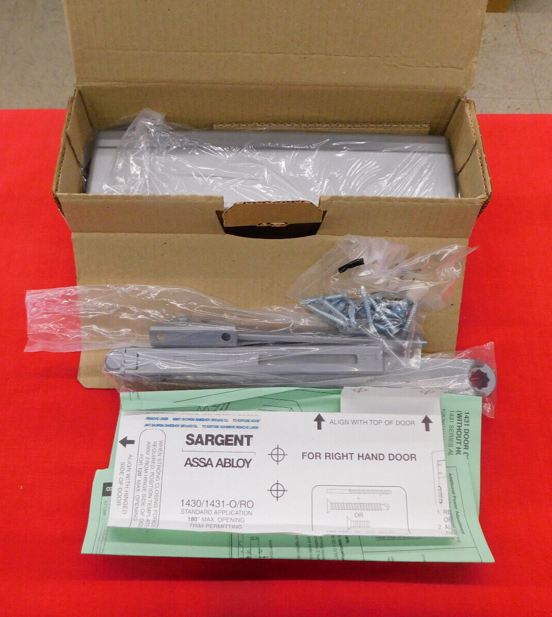 NIB SARGENT ASSA ABLOY POWERGLIDE 1431-DA-O-LH-EN DOOR CLOSERS, DELAYED ACTION