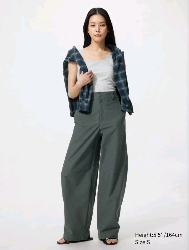 UNIQLO Jersey Barrel Pants Dark Green M