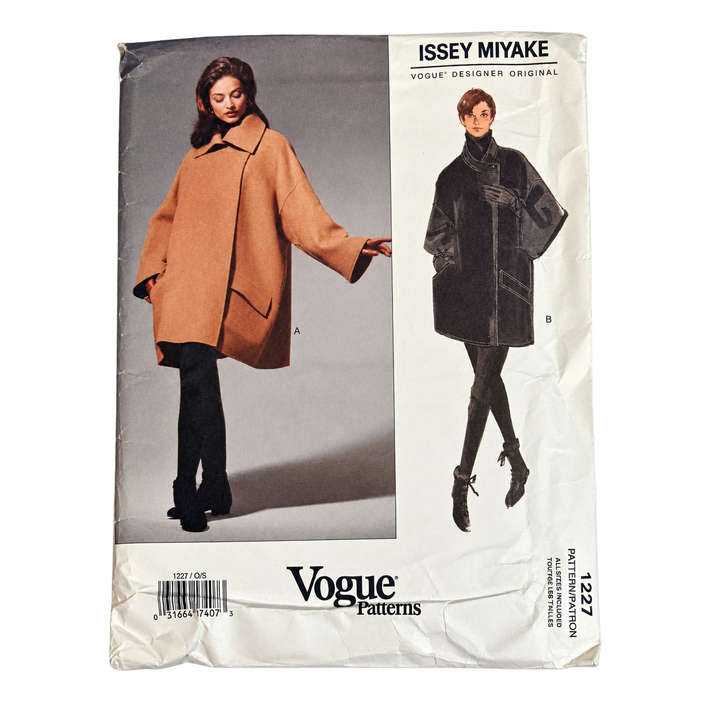 Vtg 1993 Vogue 1227 Issey Miyake Designer Coat Pattern S M L Uncut FF Label