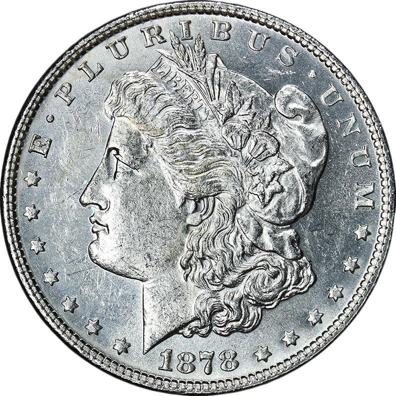 1878-P 7TF Morgan Silver Dollar Choice BU Blast White Great Eye Appeal
