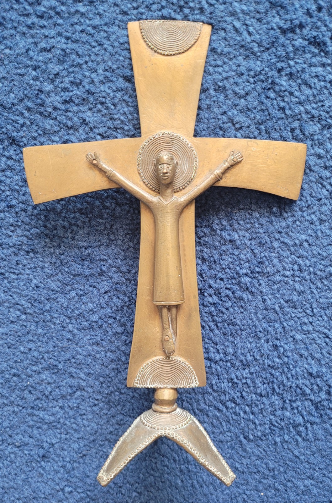 Croix Crucifix Bronze Congo 27x17c Art Tribal African Africa African Art