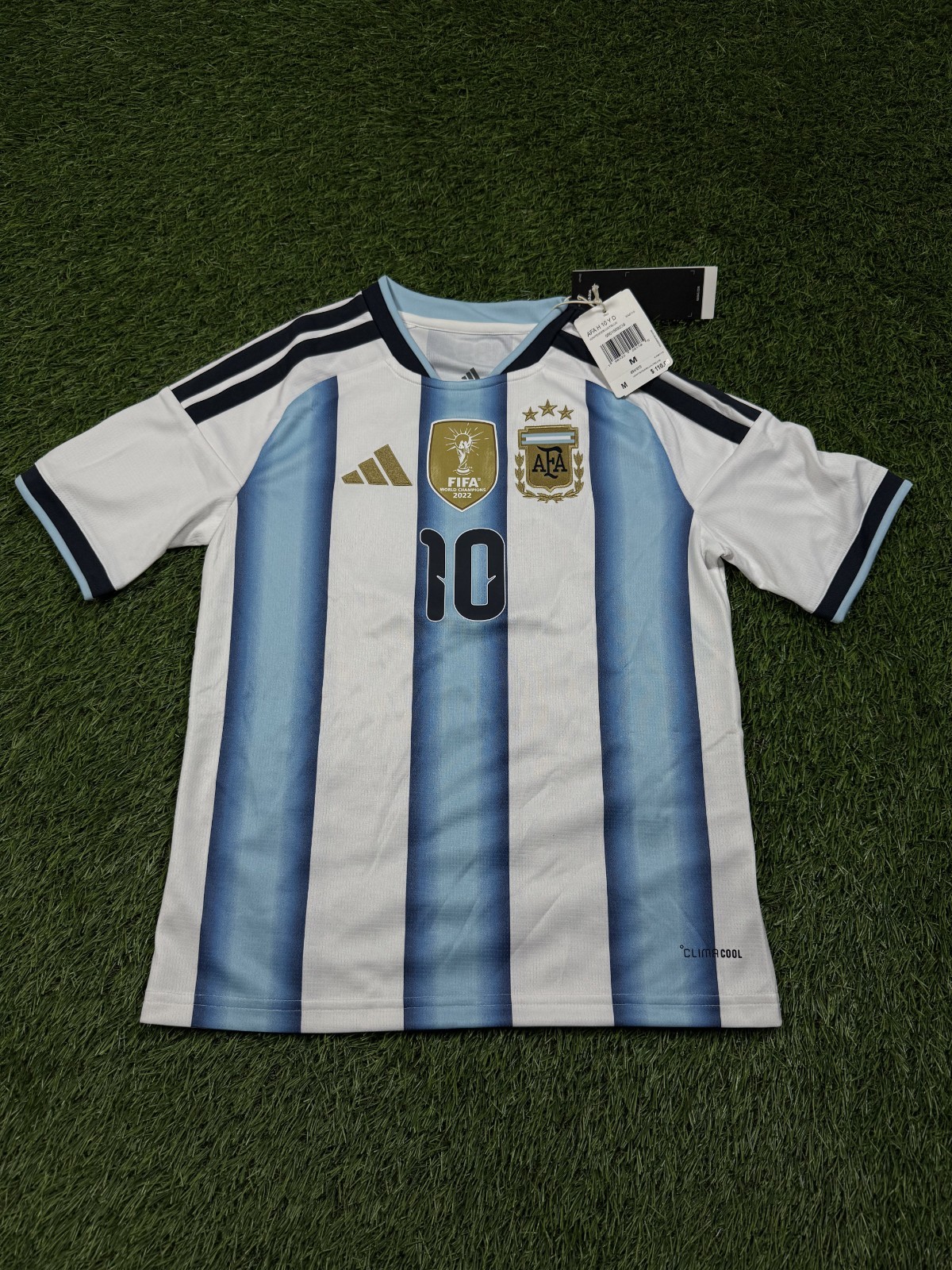 Kids Size M, L, XL Adidas Argentina World Cup Home Messi Official Jersey KA8115 Kids Size M, L, XL Adidas Argentina World Cup Home Messi Official Jersey KA8115