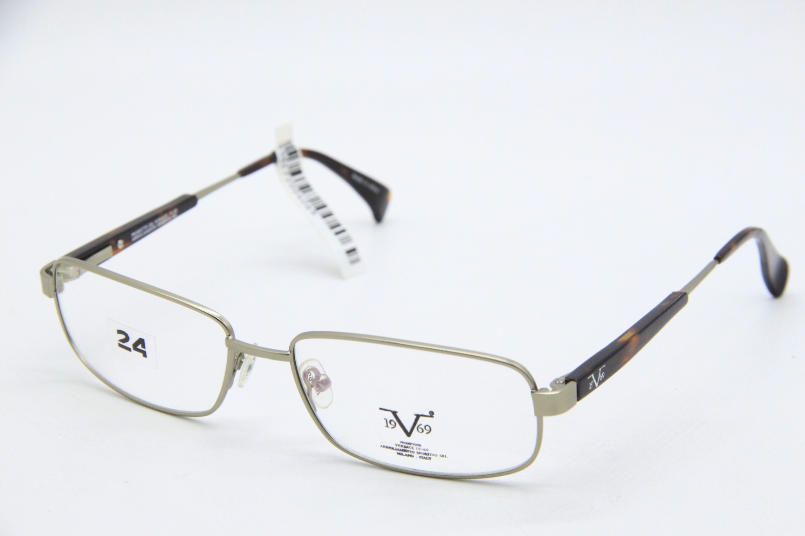 NEW VERSACE 1969 VINTAGE V7029 C2 SILVER HAVANA AUTHENTIC EYEGLASSES 56-16