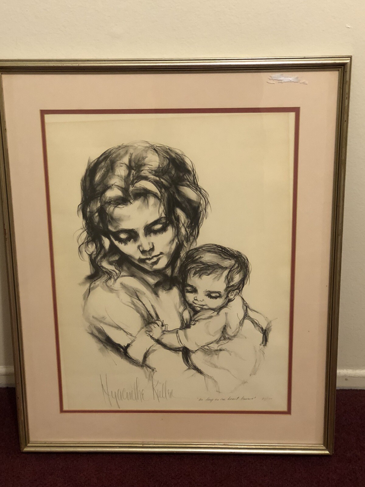 HYACINTHE KULLER PENCIL SIGNED LITHOGRAPH NUMBERED MOM AND CHILD HYACINTHE KULLER PENCIL SIGNED LITHOGRAPH NUMBERED MOM AND CHILD