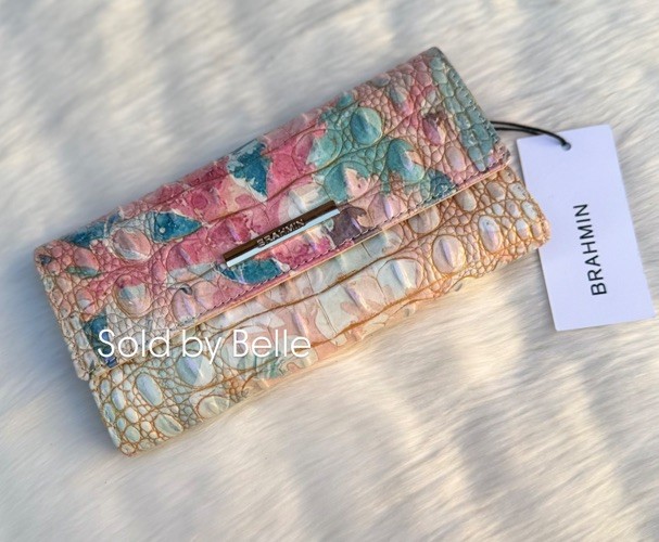 NWT Brahmin Cordelia Coral Reef Melbourne Wallet Leather