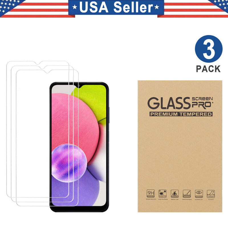 3PK Tempered Glass Samsung Galaxy A03S A04e A12 A13 A14 A23 A33 A42 A52S A53 A54