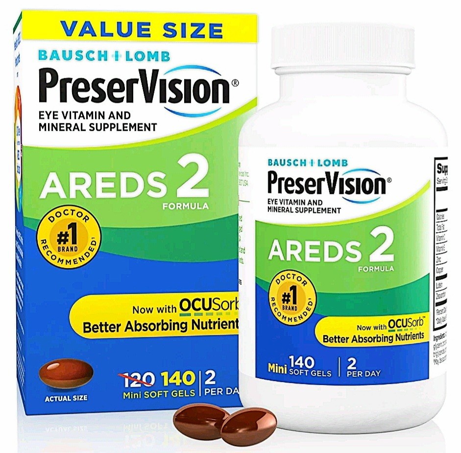 AREDS 2 Preservision Value Size 140 Mini Soft Gels ~ 2X Better Absorption