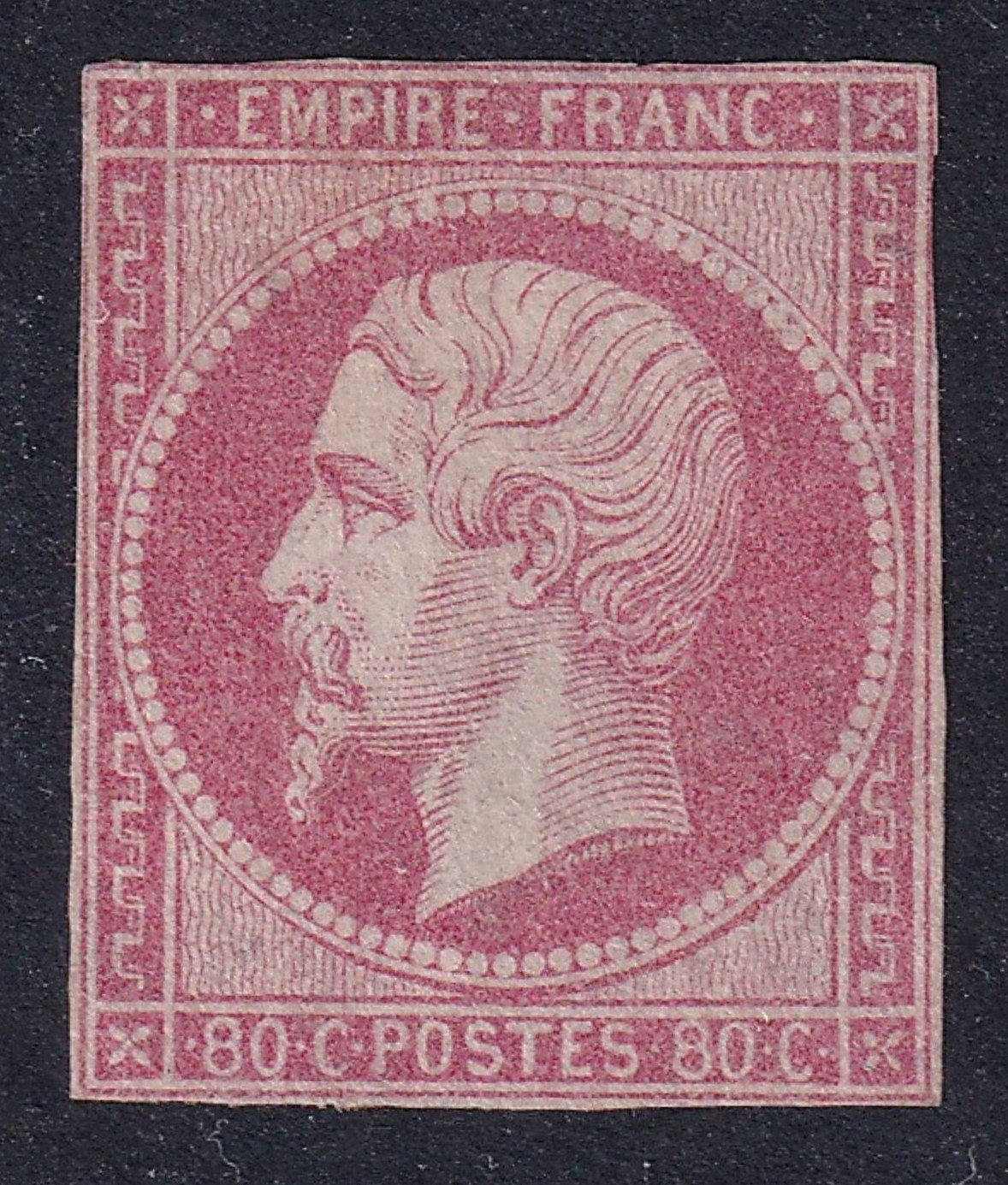 FRANCE 1860 Napoleon III 80c Pale Rose/White SG 71 MH/* (CV £3000)