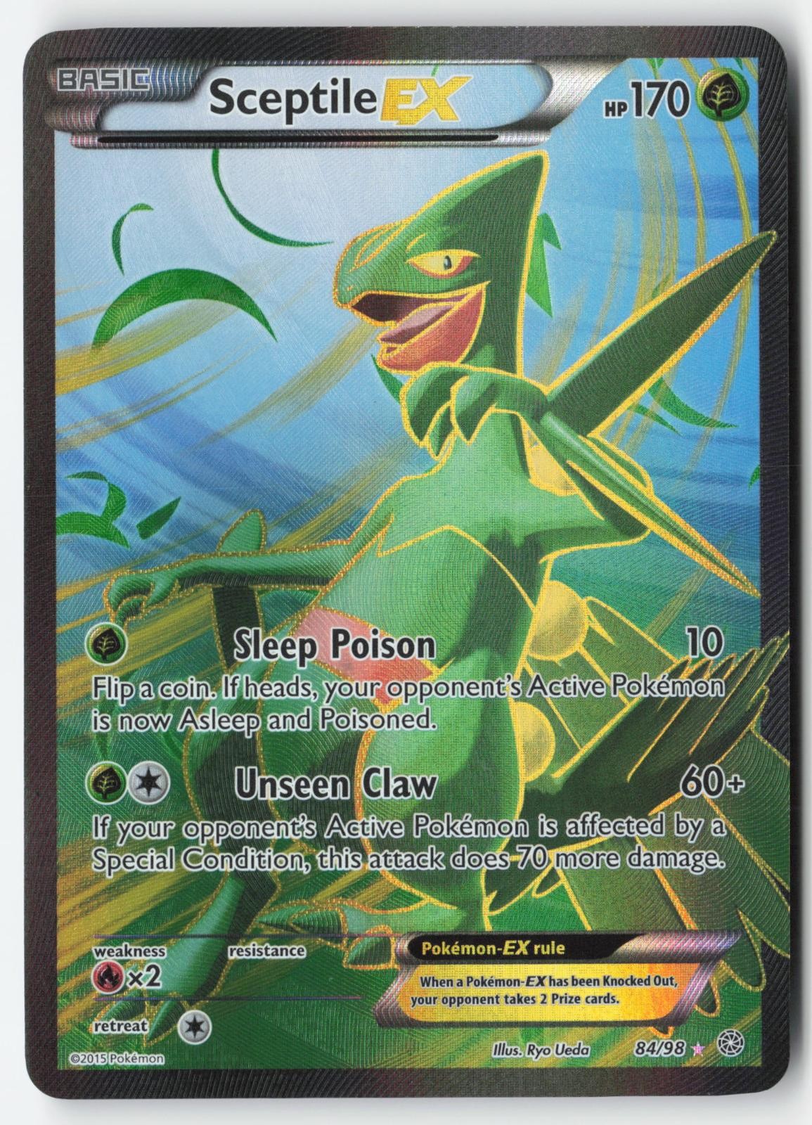 Sceptile EX Full Art 84/98 Pokemon Ancient Origins LP Sceptile EX Full Art 84/98 Pokemon Ancient Origins LP