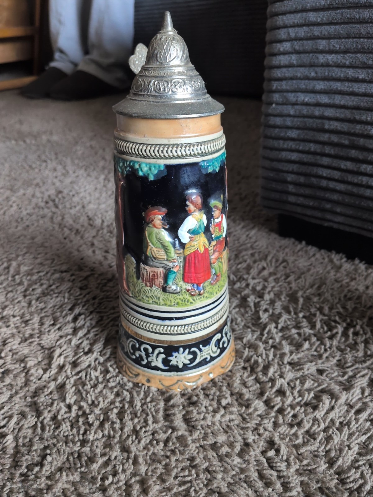 Vintage German Beer Stein w/Lid Music Box Plays Dr Schiwago (Zhivago)