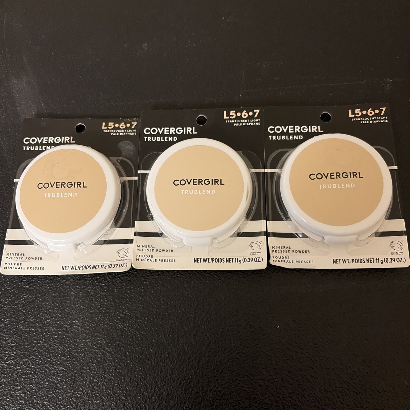 Covergirl TruBlend Mineral Pressed Powder Translucent Light L 5•6•7 Lot of 3