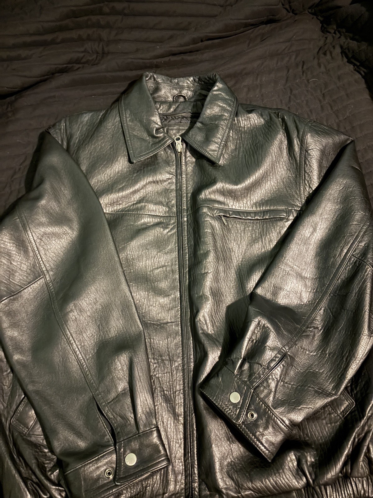 Vintage 1990-2000\'s Y2K appeal, American Classics Leather Bomber Jacket Size L