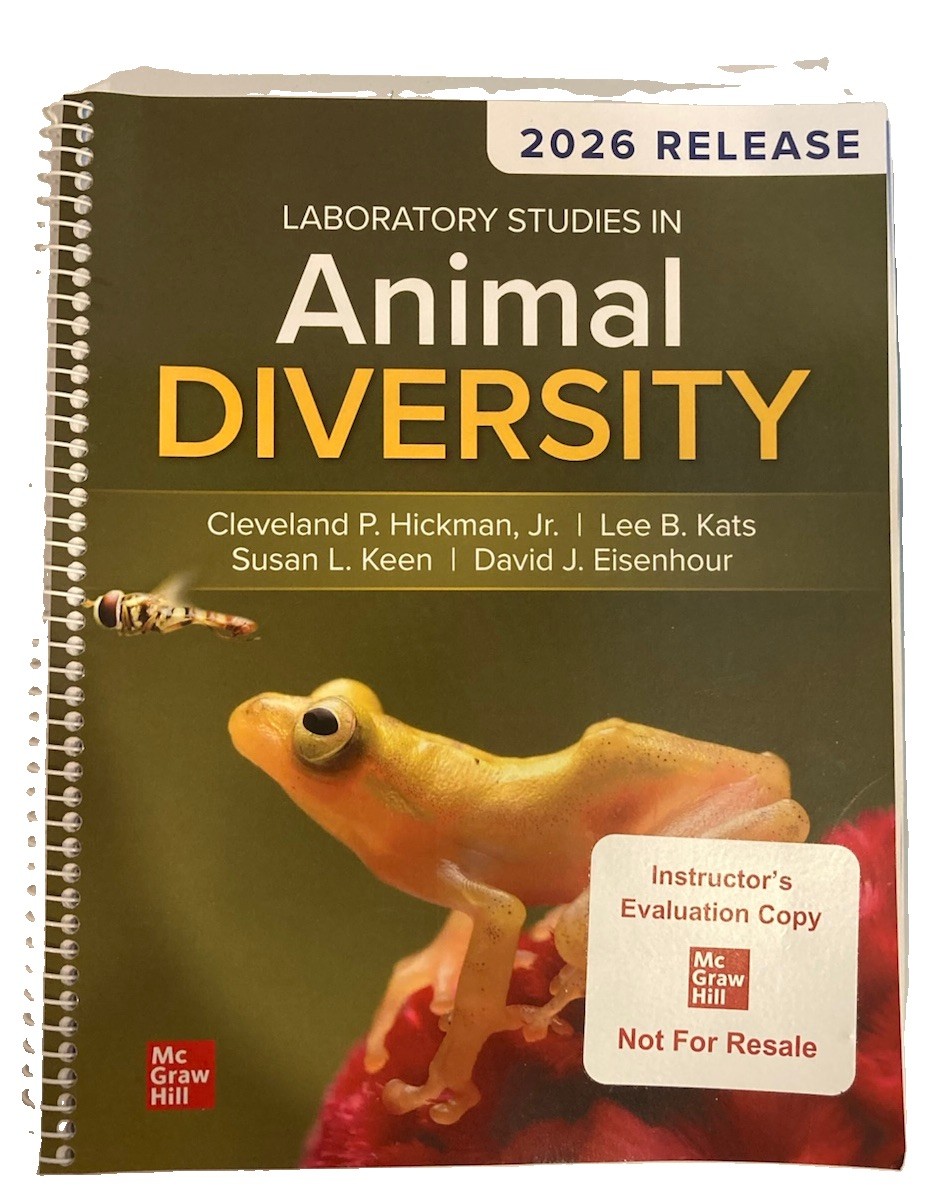 Laboratory Studies in Animal Diversity 2026 Release by Hickman - LIKE NEW