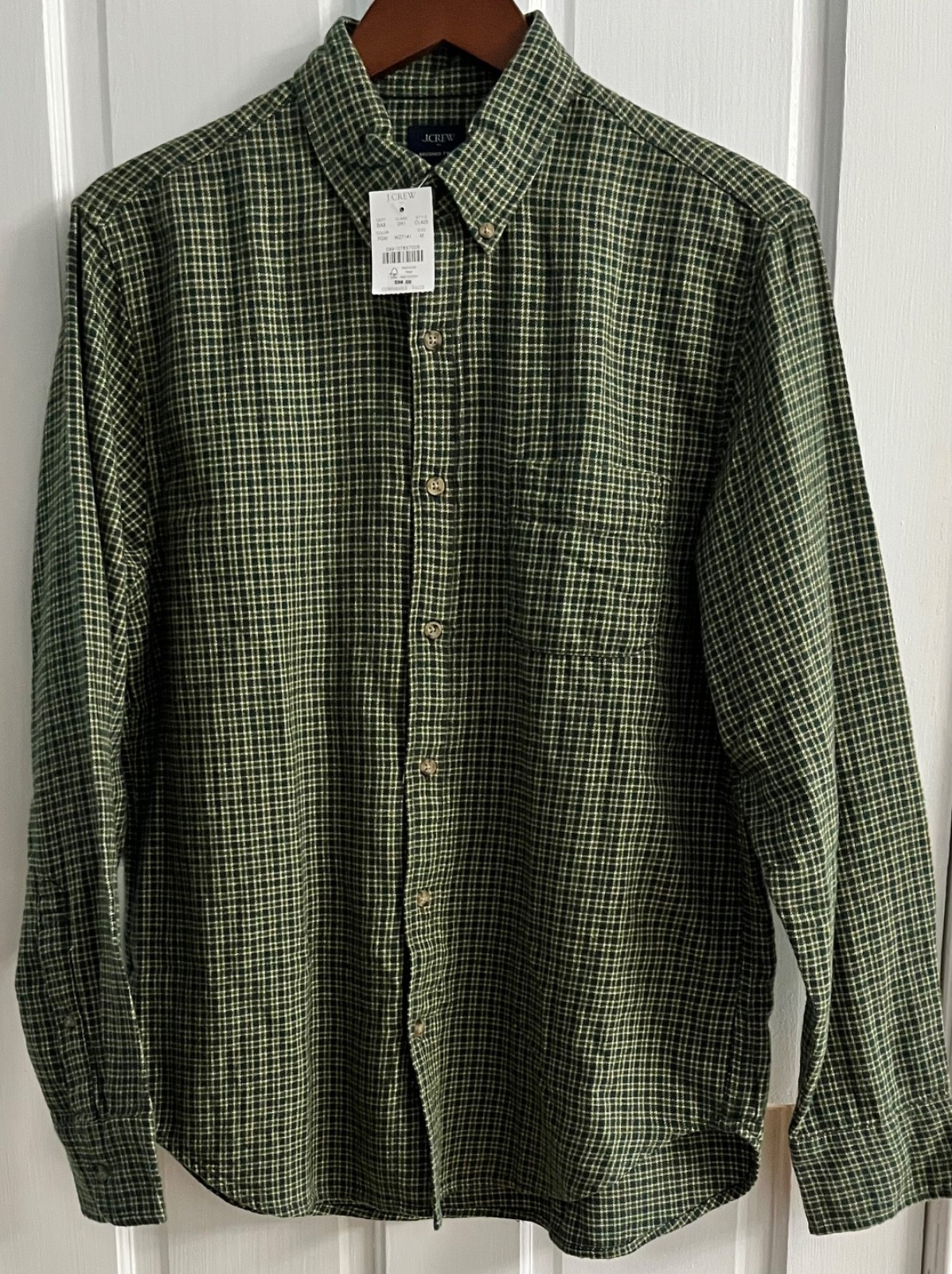 J.Crew Men’s Shirt Brushed Twill Button Down - Green Size Medium (NWT $98)